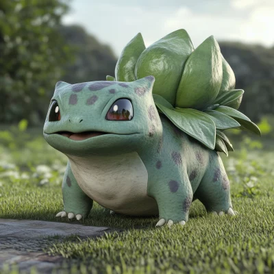 Bulbasaur in a Grassy Field