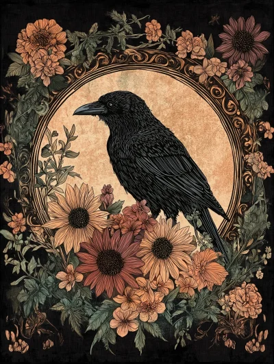 Gothic Raven Tapestry