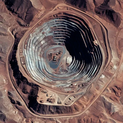 Aerial View of Open Pit Mine