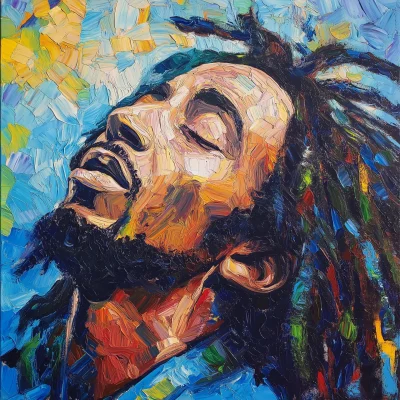 Bob Marley in Van Gogh Style