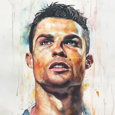 Cristiano Ronaldo Watercolor Portrait