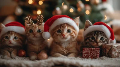 Playful Holiday Cats