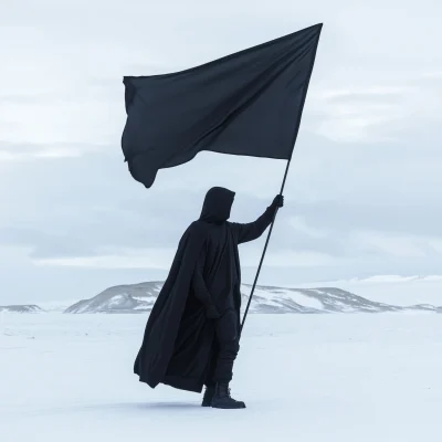 Mysterious Black Attire in Antarctica