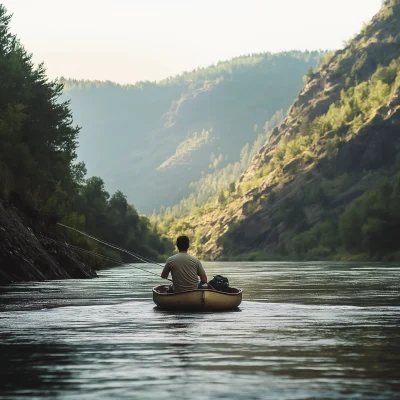 Man Fishing in the River