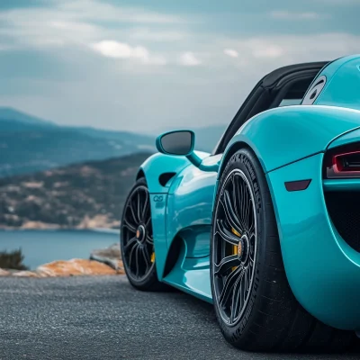 Turquoise Porsche 918 Spyder