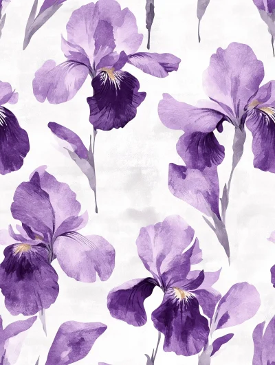 Vintage Iris Flower Pattern