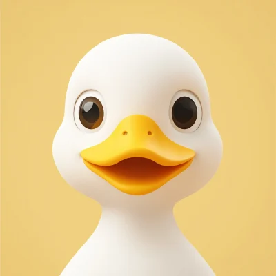 Cheerful Duck Face Mascot