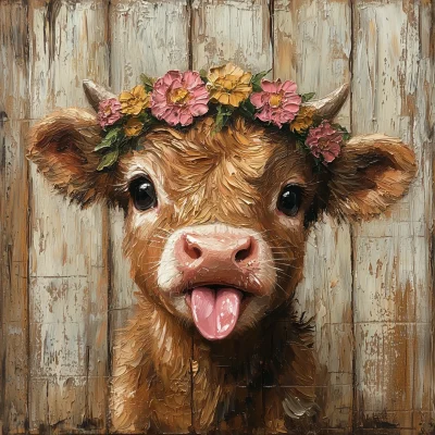 Cute Baby Cow Portrait