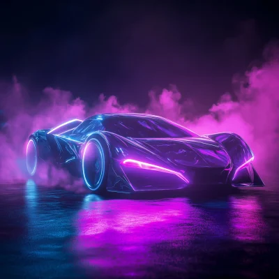 Futuristic Neon Car