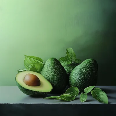 Muted Green Avocado Still Life