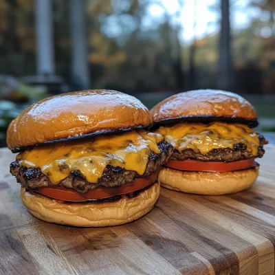 Smoked Beef Bacon Cheese Burgers