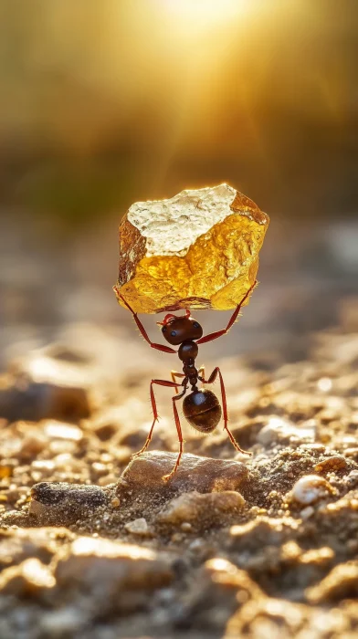 Ant Carrying Gold Ingot