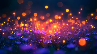 Magical Forest with Fireflies