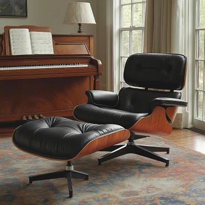 Cozy Music Room with Eames Lounge Chair