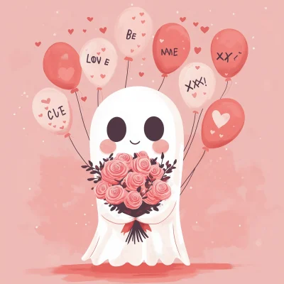 Whimsical Valentine Ghost