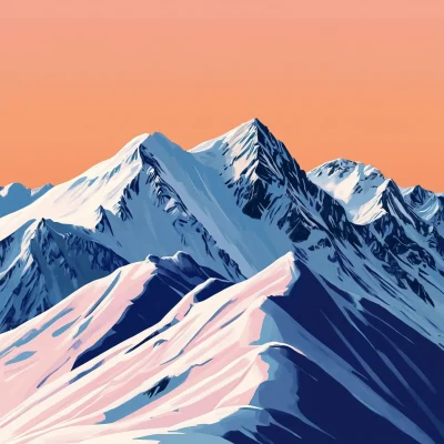 Pop Art Snowy Mountains