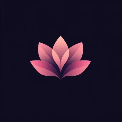 Minimal Pink Flower Petal Logo