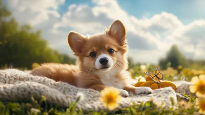 Playful Puppy on a Sunny Day