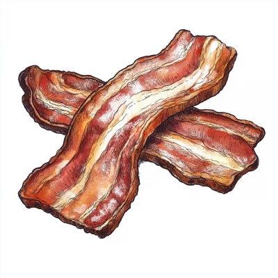 Hand Drawn Bacon Strips