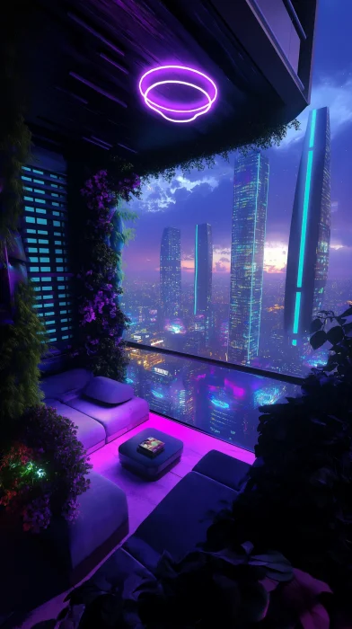 Futuristic Balcony Oasis