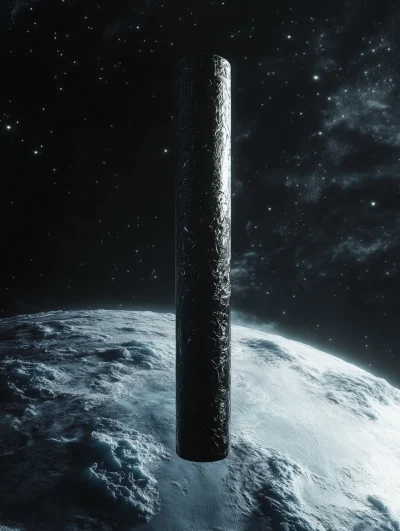 Cylindrical Ice Core in Space