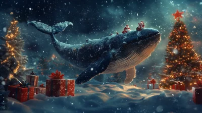 Whale in Winter Wonderland