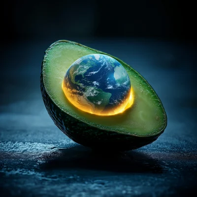 Glowing Earth in Avocado