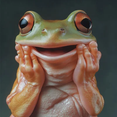 Happy Green Frog