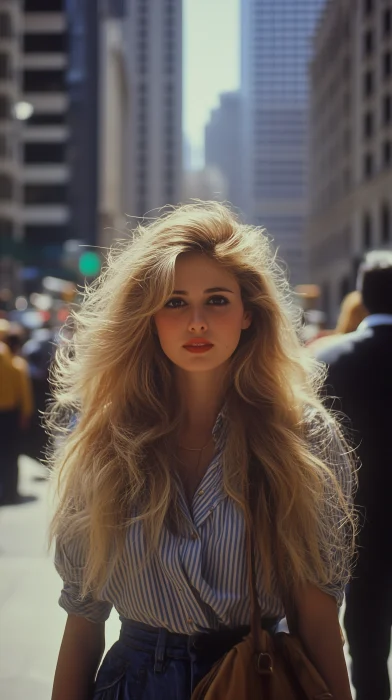 Blonde Stroll on Wall Street