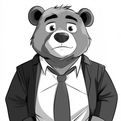 Cartoon Grizzly Bear Portrait