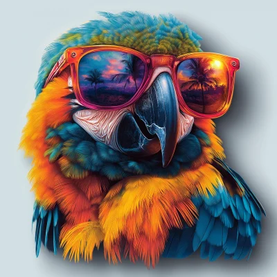 Cool Parrot Sticker