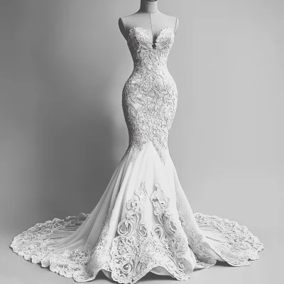 Elegant Mermaid Bridal Dress