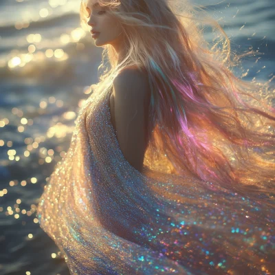 Ethereal Mermaid at Sunset