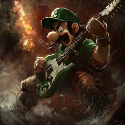 Luigi the Death Metal Rockstar