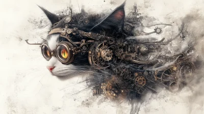 Stylish Steampunk Cat