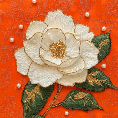 Embroidered Gardenia