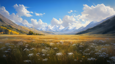 Snow Encased Grasslands