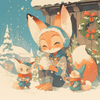 Fennec Fox Winter Fun