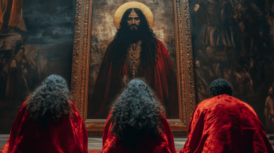 Men Praying Before a King