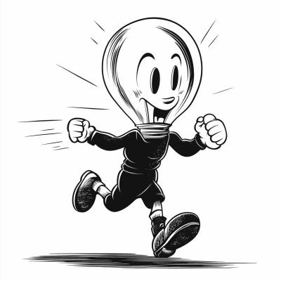 Running Lightbulb Character