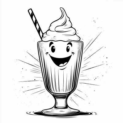 Vintage Milkshake Character