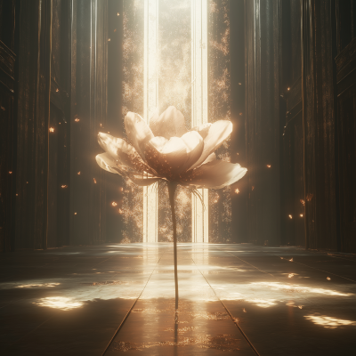 Ethereal Flower in Cosmic Light