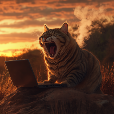 Angry Cat at Sunset