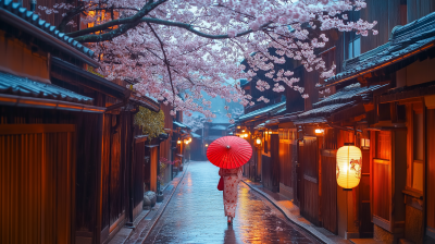 Tranquil Japanese Street at Dusk