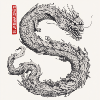 Japanese Dragon Stamp