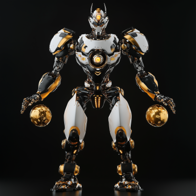 Elegant Robot Design with Christmas Ornaments