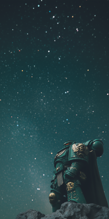 Green Space Marine in Starry Night