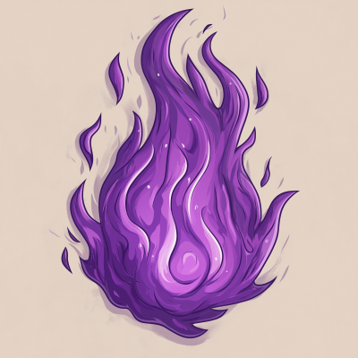 Purple Cartoon Flame