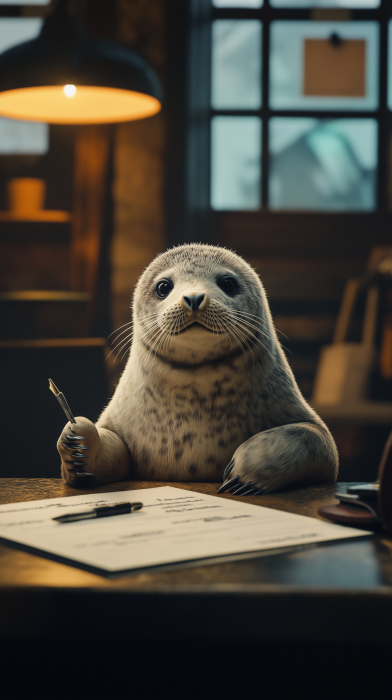 Seal at Desk