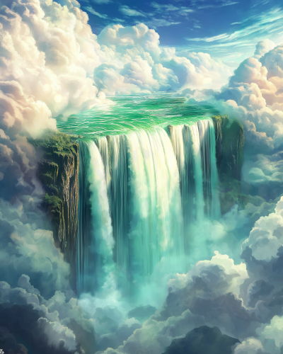 Majestic Floating Waterfall